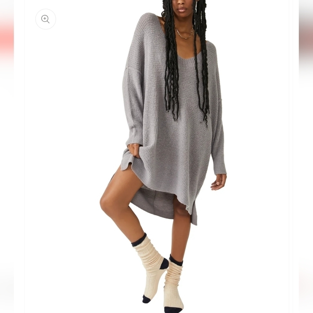 Free People COZY Pullover Sweater Dress Size XS/S Grey